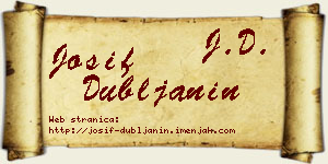 Josif Dubljanin vizit kartica